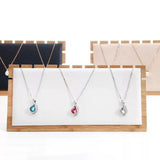 Bamboo Wooden Necklace Display Tray Jewelry Stand