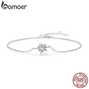 0.6CT Moissanite Bracelet 925 Sterling Silver Chain Charms For Women