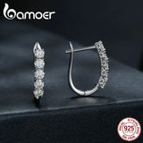 1.0CT Moissanite U-Shaped Hoop Earrings in 925 Sterling Silver