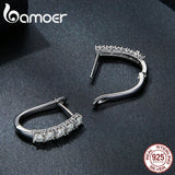 1.0CT Moissanite U-Shaped Hoop Earrings in 925 Sterling Silver
