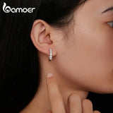 1.0CT Moissanite U-Shaped Hoop Earrings in 925 Sterling Silver