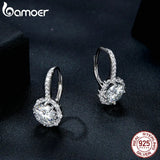 1.0CT Moissanite Hoop Earrings 925 Silver Sparkling Fine Jewelry