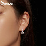 1.0CT Moissanite Hoop Earrings 925 Silver Sparkling Fine Jewelry