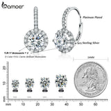 1.0CT Moissanite Hoop Earrings 925 Silver Sparkling Fine Jewelry