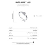 925 Sterling Silver Ear Clip with Zircon - Birthday Gift for Girlfriend