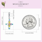 925 Sterling Zircon Flower Cross Pendant for Bracelets