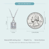 925 Sterling Silver Square Zircon Necklace SCN482