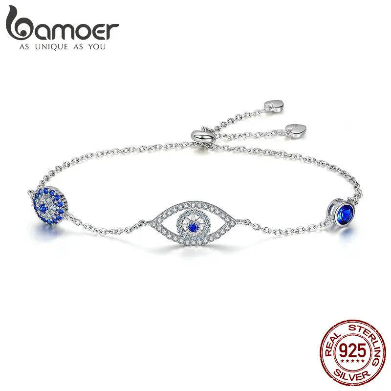925 Silver Evil Eyes Bracelet Guardian Eye Chain for Women