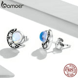 925 Silver Moonstone Ear Studs for Women Girl