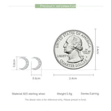 925 Sterling Silver Moon Earrings for Women Fine Jewelry