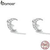925 Sterling Silver Moon Earrings for Women Fine Jewelry