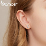 925 Sterling Silver Moon Earrings for Women Fine Jewelry