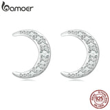 925 Sterling Silver Moon Earrings for Women Fine Jewelry