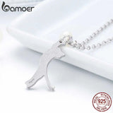 925 Sterling Silver Cat Pendant Necklace Shell Pearl Chain for Women