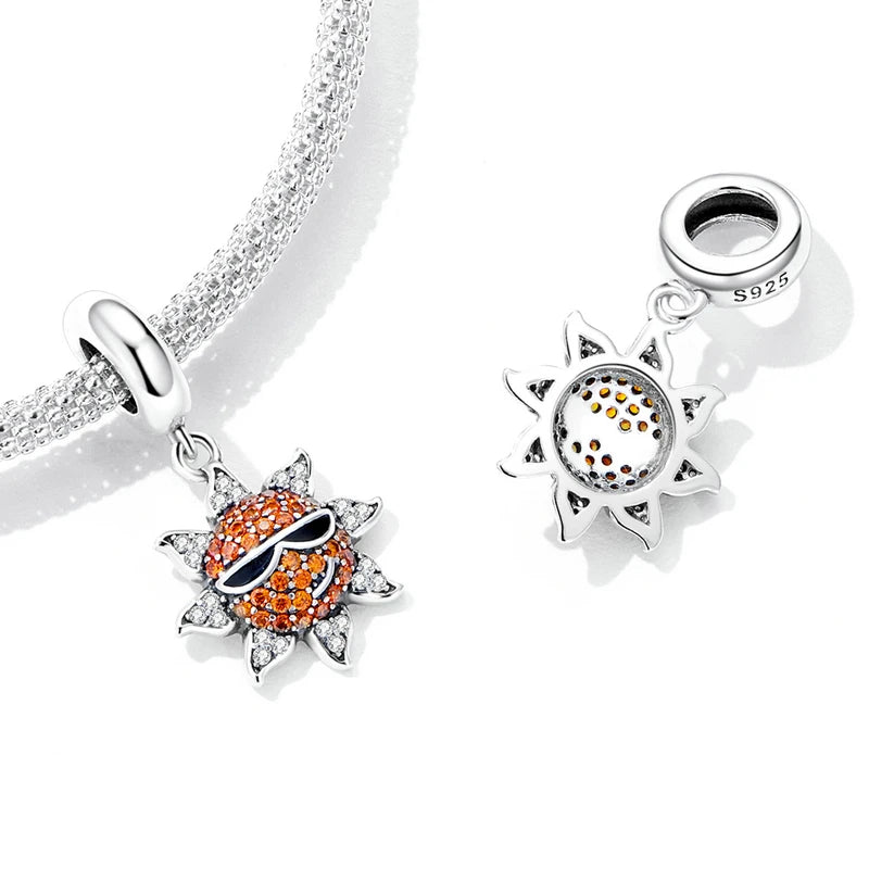 925 Silver Sun Pendant Charms for DIY Bracelet & Necklace