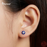 925 Silver Guardian Eye Mono-Stud Earring Women Multicolor Jewelry