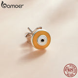 925 Silver Guardian Eye Mono-Stud Earring Women Multicolor Jewelry