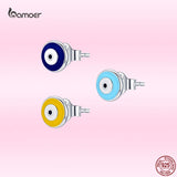 925 Silver Guardian Eye Mono-Stud Earring Women Multicolor Jewelry