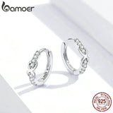 925 Silver Infinite Love Hoop Earrings Holy Engagement Jewelry SCE872