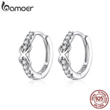 925 Silver Infinite Love Hoop Earrings Holy Engagement Jewelry SCE872