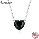 925 Silver Sparkling CZ Devil Heart Necklace for Women