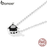925 Silver Sparkling CZ Devil Heart Necklace for Women
