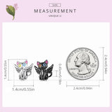 925 Silver Plated Angel Cat Charm for Bracelet & Bangle DIY Jewelry