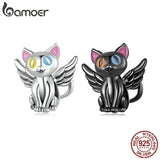 925 Silver Plated Angel Cat Charm for Bracelet & Bangle DIY Jewelry