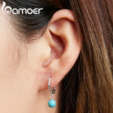 925 Silver Turquoise Vintage Drop Earrings for Women