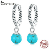 925 Silver Turquoise Vintage Drop Earrings for Women