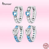 925 Silver Heart Water Drop CZ Earrings for Women