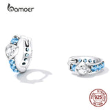 925 Sterling Silver Love Ear Buckles for Women Zirconia Earrings