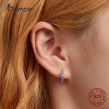 925 Sterling Silver Love Ear Buckles for Women Zirconia Earrings