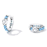 925 Sterling Silver Love Ear Buckles for Women Zirconia Earrings