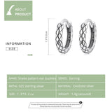Bamoer Sterling Silver Snake Ear Buckles Women Hoop Earrings
