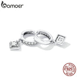 925 Sterling Silver Zircon Geometric Earrings Sparkling Women's Fine Jewelry