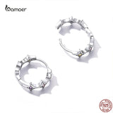 925 Silver Star Ear Buckles Colorful Zircon Earrings