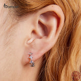 925 Silver Star Ear Buckles Colorful Zircon Earrings