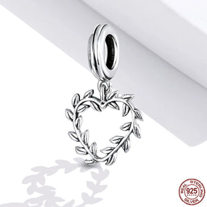 925 Silver Vintage Heart Butterfly Rabbit Charms Beads DIY Jewelry
