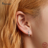 925 Sterling Silver Flower Rainbow Zircon Earrings for Women