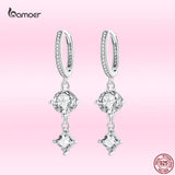 925 Silver Zirconia Pendent Hoop Earrings for Women