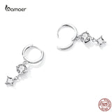 925 Silver Zirconia Pendent Hoop Earrings for Women