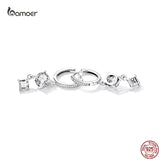 925 Silver Zirconia Pendent Hoop Earrings for Women