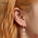 925 Silver Zirconia Pendent Hoop Earrings for Women