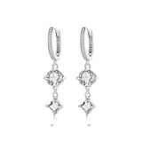 925 Silver Zirconia Pendent Hoop Earrings for Women