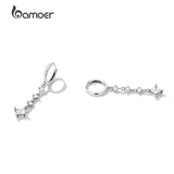 925 Silver CZ Drop Earrings for Women - Anniversary Party Jewelry