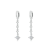 925 Silver CZ Drop Earrings for Women - Anniversary Party Jewelry