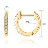 Bamoer 14K Plated Cuff Earrings with Cubic Zircon, 10 Colors for Women
