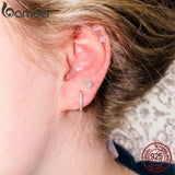 Bamoer 14K Plated Sterling Silver Cuff Earrings with Cubic Zircon, 10 Colors