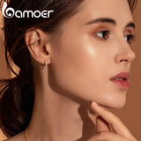 Bamoer 14K Plated Cuff Earrings with Cubic Zircon, 10 Colors for Women